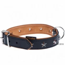 Heim Lederhalsband Stars, Schwarz/beige -ZOOPLUS Verkäufe 160891 heim halsband stars 7 1
