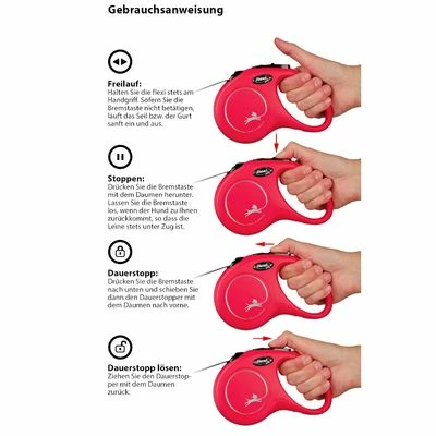 Flexi New Classic Gurt-Leine S Schwarz, 5 M 8 Flexi New Classic Gurt-Leine S Schwarz, 5 M – Bild 6