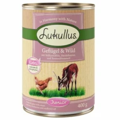 Sparpaket Lukullus Naturkost 24 X 400 G -ZOOPLUS Verkäufe 1 78089 pla lukullus junior geflugel wild 400g 1000x1000 3 1