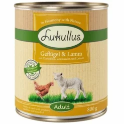 10 € Rabatt Sichern! Sparpaket Lukullus Naturkost 24 X 800gneu -ZOOPLUS Verkäufe 1 800g geflugel lamm 1000x1000aaa 9 6