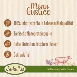 Lukullus Menu Gustico - Ente Mit Karotte, Preiselbeeren Und Rosmarin -ZOOPLUS Verkäufe 1 mg 1