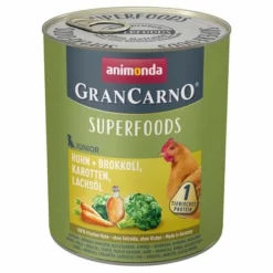 Sparpaket Animonda GranCarno Junior Superfoods 24 X 800 G -ZOOPLUS Verkäufe 222505 pla animonda grancarno junior superfoods huhn brokkoli 800g hs 01 1
