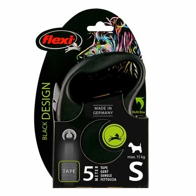 Flexi Black Design Gurt-Leine Schwarz, 5 M – Bild 4