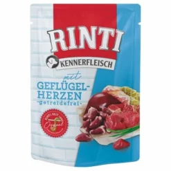 RINTI Kennerfleisch Pouches 10 X 400 G -ZOOPLUS Verkäufe 311996 pla rinti kennerfleisch pouch gefluegelherzen 400g hs 01 3