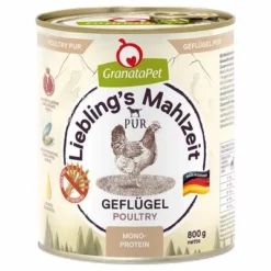 Sparpaket GranataPet Liebling's Mahlzeit 12 X 800 G -ZOOPLUS Verkäufe 381801 pla granatapet lieblings mahlzeit geflugel 800g hs 01 2