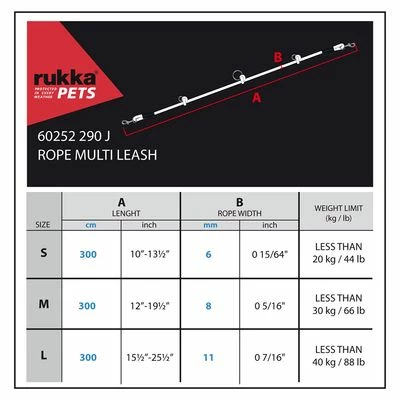 Rukka® Verstellbare Seil-Leine, Schwarzneu 4 Rukka® Verstellbare Seil-Leine, Schwarzneu – Bild 2
