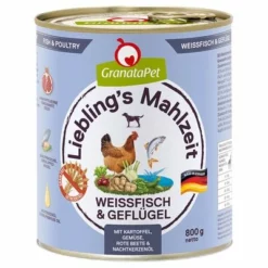 Sparpaket GranataPet Liebling's Mahlzeit 24 X 800 G 34 Sparpaket GranataPet Liebling's Mahlzeit 24 X 800 G -ZOOPLUS Verkäufe 391598 pla granatapet lieblings mahlzeit weissfisch huhn hs 01 7