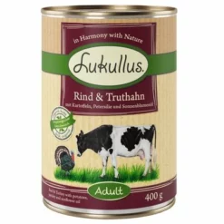 Sparpaket Lukullus Naturkost 24 X 400 G -ZOOPLUS Verkäufe 400g rind truthahn 1000x1000 9 1