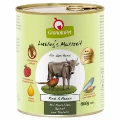 Sparpaket GranataPet Liebling's Mahlzeit 12 X 800 G -ZOOPLUS Verkäufe 64542 pla granatapet liebling smahlzeit hund rindfasan 800g 3 2