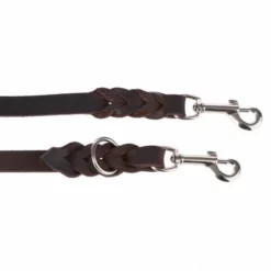 Heim Doppelleine Aus Leder Mit Eingeflochtenem Karabiner -ZOOPLUS Verkäufe 66497 heim lederleine fg 3 4
