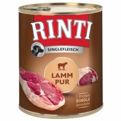 Sparpaket: RINTI Singlefleisch 12 X 800 G 14 Sparpaket: RINTI Singlefleisch 12 X 800 G -ZOOPLUS Verkäufe 69068 pla rintisingle lammpur 1