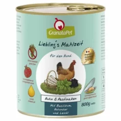 GranataPet Liebling's Mahlzeit 6 X 800 G -ZOOPLUS Verkäufe 78130 pla granatapet lieblingsmahlzeit huhnpastinaken 6x800g 0