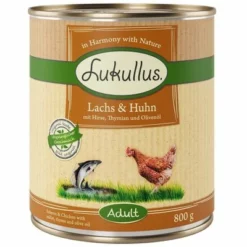10 € Rabatt Sichern! Sparpaket Lukullus Naturkost 24 X 800gneu -ZOOPLUS Verkäufe 800g lachshuhn 1000x1000 5 6