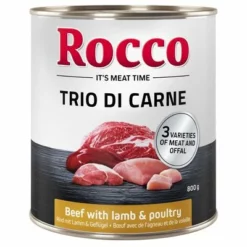 Rocco Classic Trio Di Carne - 24 X 800 G -ZOOPLUS Verkäufe 80504 pla rocco triodicarne beeflambpoultryl 800g hs 01 3