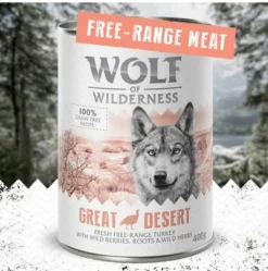 Wolf Of Wilderness 6 X 400 G - "Freiland-Fleisch" Single Protein