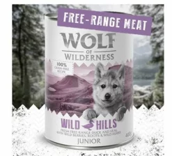 Wolf Of Wilderness Junior 6 X 400 G - "Freiland-Fleisch" Duo-Protein