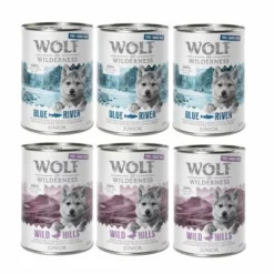 Sparpaket 12 X 400 G Wolf Of Wilderness JUNIOR - "Freiland-Fleisch" Duo-Protein -ZOOPLUS Verkäufe jr mix 400 g ohne icon 1000x1000 6