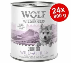 Sparpaket Little Wolf Of Wilderness Junior 24 X 800 G - Duo-Protein
