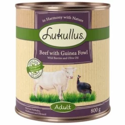 10 € Rabatt Sichern! Sparpaket Lukullus Naturkost 24 X 800gneu -ZOOPLUS Verkäufe lk 800g apf adult beef guineafowl 1000x1000 9