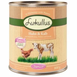 Sparpaket Lukullus Naturkost 24 X 800 G -ZOOPLUS Verkäufe lk 800g junior kalbhuhn 1000x1000 1 1