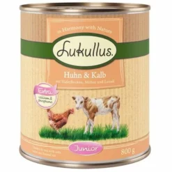 10 € Rabatt Sichern! Sparpaket Lukullus Naturkost 24 X 800gneu -ZOOPLUS Verkäufe lk 800g junior kalbhuhn 1000x1000 1 8