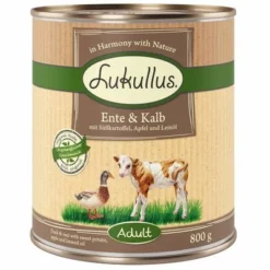 Lukullus Naturkost Adult Getreidefrei 6 X 800 G -ZOOPLUS Verkäufe lukullus entekalb 800g 1000x1000 6