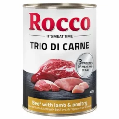 Rocco Classic Trio Di Carne - 6 X 400 G -ZOOPLUS Verkäufe rocco triodicarne beeflambpoultryl 400g 1000x1000 7 1