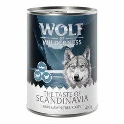 Wolf Of Wilderness "The Taste Of" 6 X 400 G -ZOOPLUS Verkäufe wow 400g tasteof scandinavia front 1000x1000 2