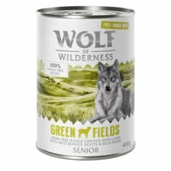 Sparpaket 12 X 400 G Wolf Of Wilderness SENIOR "Freiland-Fleisch" -ZOOPLUS Verkäufe wow freerange senior greenfields 400g 1000x1000 6