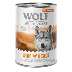 Wolf Of Wilderness 6 X 400 G - "Freiland-Fleisch" Single Protein -ZOOPLUS Verkäufe wow freerange wideacres 400g 1000x1000 3